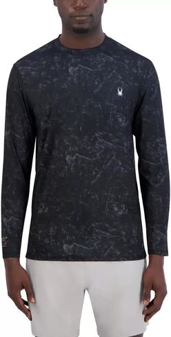 Spyder Men’s Rash Guard, Breathable Fabric, Quick Dry, 50+ UPF Protection (US, Alpha, Large, Regular, Regular, Black) in Saudi Arabia