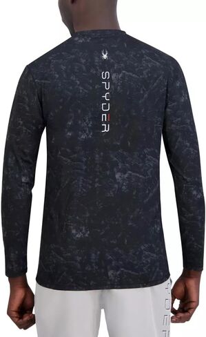 Spyder Men’s Rash Guard, Breathable Fabric, Quick Dry, 50+ UPF Protection (US, Alpha, Large, Regular, Regular, Black) in Saudi Arabia