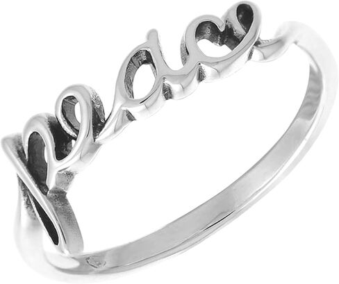 Boma Jewelry Sterling Silver Peace Script Ring in Saudi Arabia