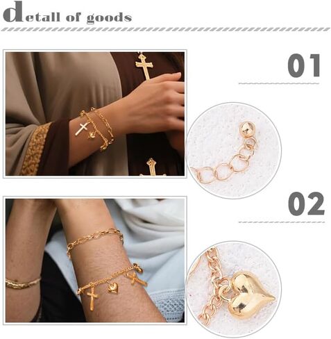 Christian Cross Bracelet Confirmation Faith Gift for Daughter Granddaughter Birthday Christmas Gifts for Religious Believers Confirmation Baptism Gifts Lord Bless Jesus Bracelet Gold in Saudi Arabia