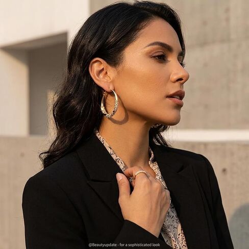 Twisted Hoop Earrings for Women, Sparkling Pavé Fashion Jewelry, Elegant Statement Earrings for Parties, Weddings and Gifts in Saudi Arabia