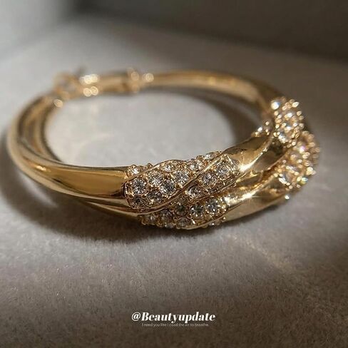 Twisted Hoop Earrings for Women, Sparkling Pavé Fashion Jewelry, Elegant Statement Earrings for Parties, Weddings and Gifts in Saudi Arabia