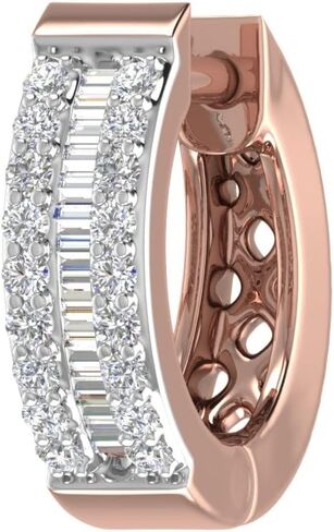 0.12 Carat Natural Diamond Hoop & Huggies earring for Women in 10K Gold (Single Piece) in Kuwait
