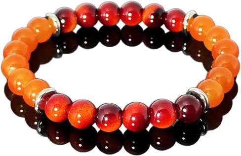 Tiger Eye Bracelet For Men, Attract And Protect Wealth Bracelet With Orange Stone Bohemian Statement Jewelry Gift in Saudi Arabia