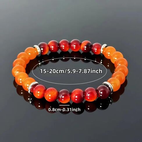 Tiger Eye Bracelet For Men, Attract And Protect Wealth Bracelet With Orange Stone Bohemian Statement Jewelry Gift in Saudi Arabia