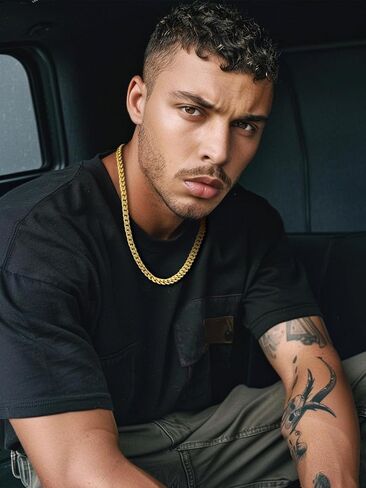 Bestyle 7mm 9.1 بوصة 18K الذهب مملوءة ميامي الكوبية سلاسل أساور بارد السببية نمط الفولاذ المقاوم للصدأ كبح ربط سلسلة سوار، قوي ودائم 7mm الرجال سلسلة ذهبية قلادة 20" in Kuwait