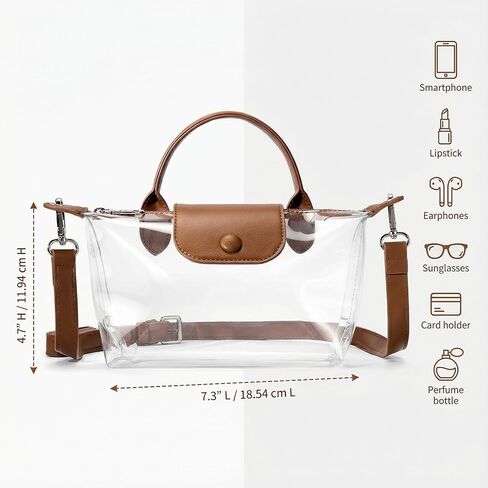 Clear Crossbody Bag, Waterproof PVC Purse, Stadium Bag for Sports Games, Concerts, Festivals in Saudi Arabia