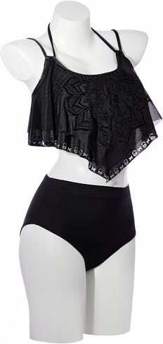 haikyuu Women Gothic Tankini Skeleton Swimsuit Flounce Bikini Goth Two Piece Swimsuit Skull Bathing Suit in Kuwait