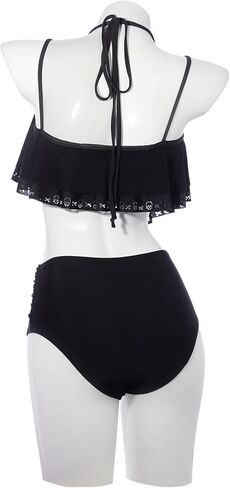 haikyuu Women Gothic Tankini Skeleton Swimsuit Flounce Bikini Goth Two Piece Swimsuit Skull Bathing Suit in Kuwait