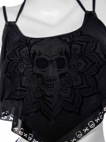 haikyuu Women Gothic Tankini Skeleton Swimsuit Flounce Bikini Goth Two Piece Swimsuit Skull Bathing Suit in Kuwait