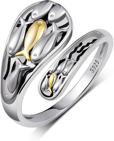 Swim Against the Current Ring 925 Sterling Silver Inspirational Ring for Women Inspirational Gifts for Women in Kuwait