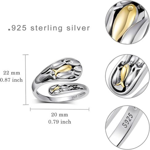 Swim Against the Current Ring 925 Sterling Silver Inspirational Ring for Women Inspirational Gifts for Women in Kuwait