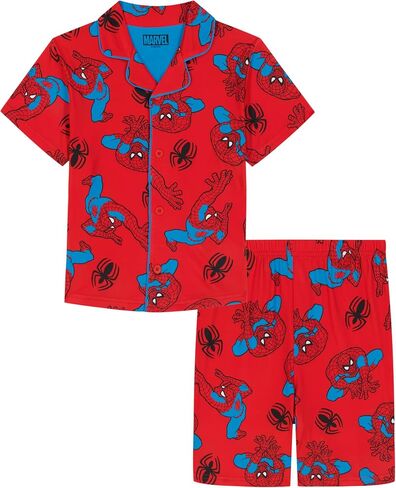 Marvel Boys' 2-piece Loose-fit Button Down Matching Pajama Set, Soft & Cute for Kids in Kuwait