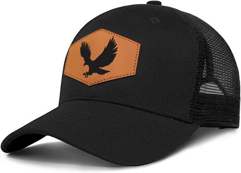 Eagle Baseball Cap for Eagle Lovers,Leather Trucker Hat Snapback Hat for Men Women Brown in Saudi Arabia