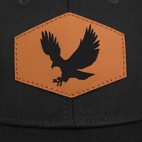 Eagle Baseball Cap for Eagle Lovers,Leather Trucker Hat Snapback Hat for Men Women Brown in Saudi Arabia