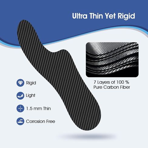 1 Pair Morton's Extension Orthotic – 1.5mm Carbon Fiber Insoles for Hallux Rigidus/Limitus, Turf Toe, Morton's Toe – Post-Op Shoe Alternative(US M 6-6.5 / W 7-7.5 - 235 mm) in Saudi Arabia