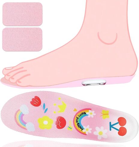 Insoles for Airtag Hidden Holder, Tracker Device Case for Kids, Comfortable Inserts for Shoes (Pink, Foot: 5.4-6.1IN/Insole: 6.0-6.7IN/7.5C-9.5C) in Saudi Arabia