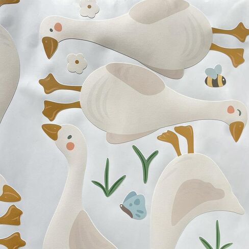 Boho Fabric Geese Wall Sticker, Peel and Stick Watercolor Cute Duck Animals Decals for Nursery Kids Bedroom Baby Room Home Decor in Saudi Arabia