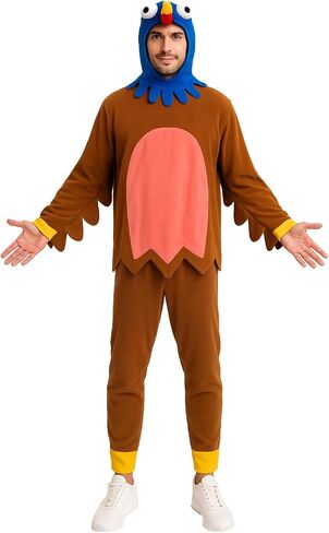EraSpooky Turkey Costume for Adults Thanksgiving Party Outfit Funny Animal Costume in Kuwait