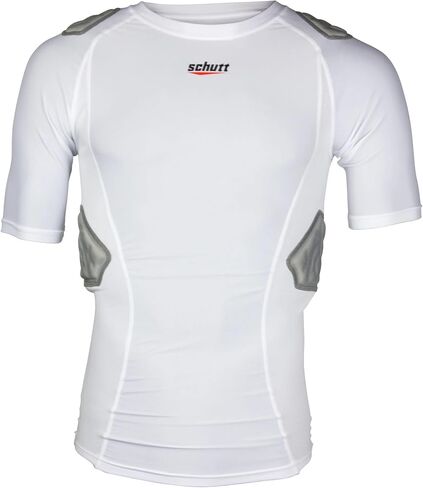 Schutt ProTech Varsity All-in-One Football Padded Compression Shirt with Integrated Pads (US, Alpha, Medium, Regular, Regular, White) in Kuwait
