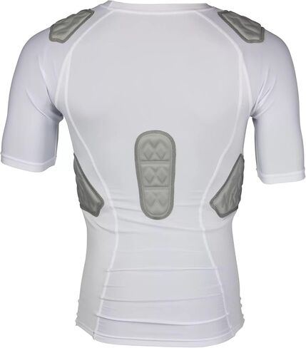 Schutt ProTech Varsity All-in-One Football Padded Compression Shirt with Integrated Pads (US, Alpha, Medium, Regular, Regular, White) in Kuwait