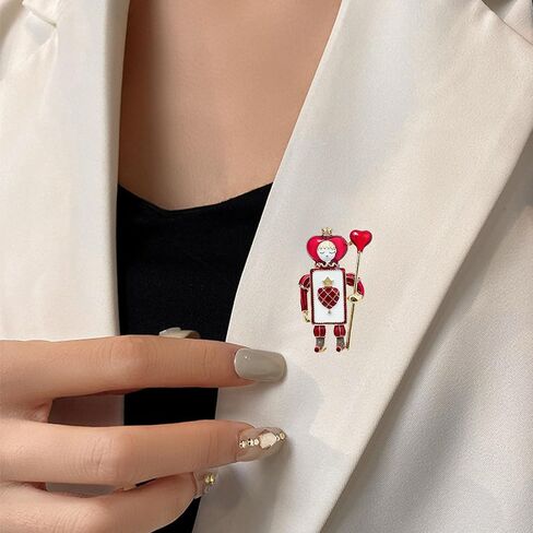 Soldier Brooch Pin for Women Men Enamel Heart Spades Gold Plated Brooch, Cute Valentine Porker Lapel Pin, Dress Accessories Holiday Birthday Theme Party Jewelry in Kuwait