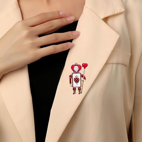 Soldier Brooch Pin for Women Men Enamel Heart Spades Gold Plated Brooch, Cute Valentine Porker Lapel Pin, Dress Accessories Holiday Birthday Theme Party Jewelry in Kuwait