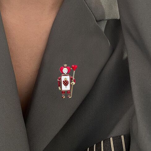 Soldier Brooch Pin for Women Men Enamel Heart Spades Gold Plated Brooch, Cute Valentine Porker Lapel Pin, Dress Accessories Holiday Birthday Theme Party Jewelry in Kuwait
