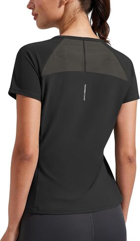 Pioneer Camp Women's Workout Tops Short Sleeve Athletic Shirts Moisture Wicking Quick Dry Mesh Back Yoga Tees for Running Gym in Kuwait