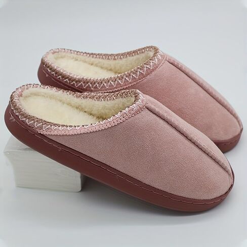 Women's Plush Winter Flat Slippers - Slip-On Slipper with EVA Sole - All-Season Comfort Couple Slipper for Home & Outdoor in Kuwait