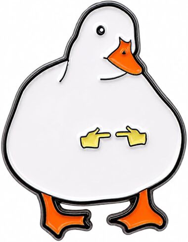 Funny Shy Duck Enamel Pin - Humor Internet Meme Duck Pins Brooch for backpack, jackets, Hats. Fun Animal Brooches Gift for Friends, Family and Students in Saudi Arabia