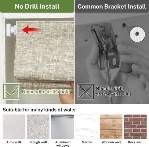 MiLin No Drill Roman Shades for Windows, Cordless Roman Blinds, Blackout Fabric Blinds for Indoor Windows Easy Install (Blackout - Beige, 35" W x 64" H) in Saudi Arabia