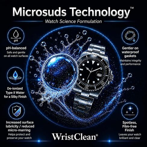Basic Watch Cleaning Kit | Science Formulation for Safe & Gentle Cleaning | (1x) Watch Cleaner Foam 100ML, (1x) Drying Towel 11.5" x 11.5", (1x) Microfiber Pouch | USA Made (3 piece Set) | Rejuvenates Your Watch and Maintains Your Investment in Saudi Arabia