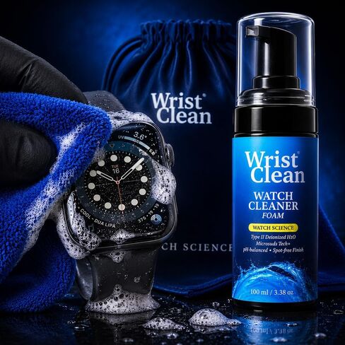 Basic Watch Cleaning Kit | Science Formulation for Safe & Gentle Cleaning | (1x) Watch Cleaner Foam 100ML, (1x) Drying Towel 11.5" x 11.5", (1x) Microfiber Pouch | USA Made (3 piece Set) | Rejuvenates Your Watch and Maintains Your Investment in Saudi Arabia