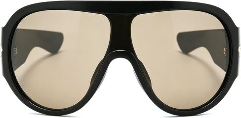 Oversized One Piece Pilot Sunglasses For Women Men Big Frame Windproof Sun Glasses UV400 Shades in Kuwait