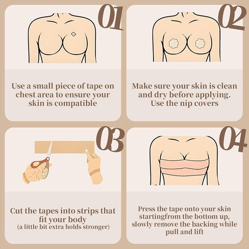 3 Pcs Boob Tape for Breast Lift - BoobTape with 10 Pcs Pastie,Body Tape for Women Invisible Breast Bra Tape in Saudi Arabia