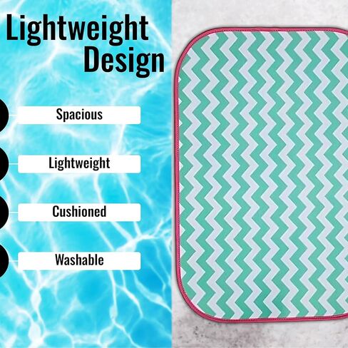 Swimsuit Saver Roll‑Up Neoprene Mat – 22″ × 15.55″ Double‑Sided Pool & Beach Seat Pad, Lightweight, Machine‑Washable, “Chevron and Circles" Design in Kuwait