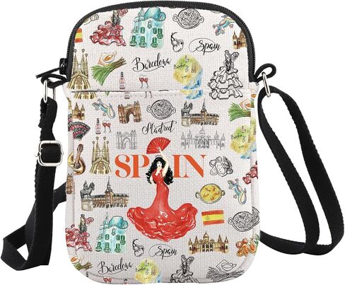 WCGXKO Spain Themed Gift Spain Bachelorette Party Gift Spain Travel Crossbody Bag for Spain Lovers in Kuwait