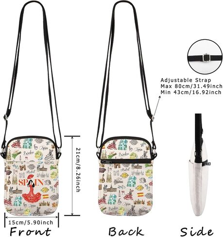 WCGXKO Spain Themed Gift Spain Bachelorette Party Gift Spain Travel Crossbody Bag for Spain Lovers in Kuwait