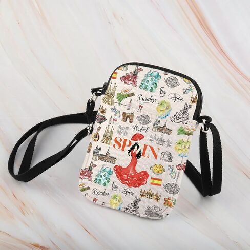 WCGXKO Spain Themed Gift Spain Bachelorette Party Gift Spain Travel Crossbody Bag for Spain Lovers in Kuwait