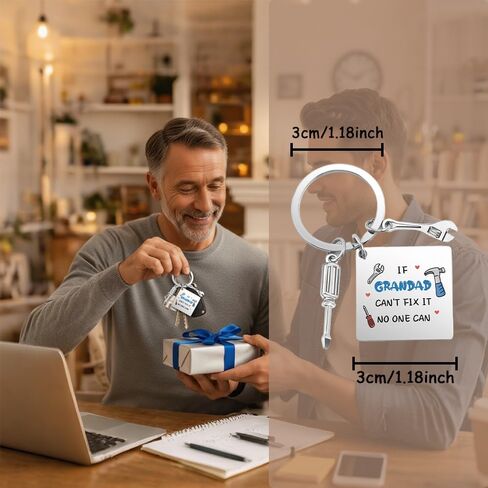 Granddad Gifts Funny Grandpa Gifts for Fathers Day Keychain Birthday Presents for New Grandpa Nonno Granddaddy Grandfather Poppy Grampy Gift Valentines Day Unique Christmas Gift Key Chain Ring Keyring in Kuwait