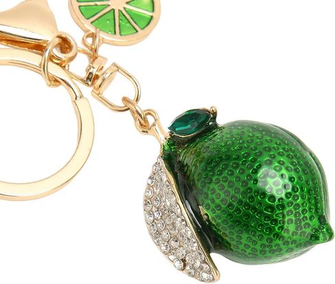 Metal Cute Lemon Keychain, Quick Liberate Fruit Key Chains with Rhinestone, Multifunctional Little Lemon Keyring for Keys, Wallet, Backpack, Green in Saudi Arabia