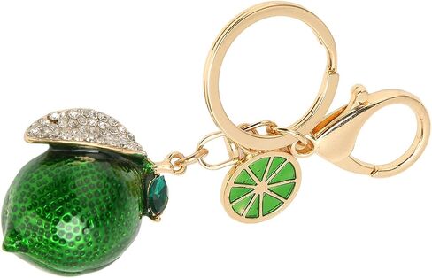 Metal Cute Lemon Keychain, Quick Liberate Fruit Key Chains with Rhinestone, Multifunctional Little Lemon Keyring for Keys, Wallet, Backpack, Green in Saudi Arabia