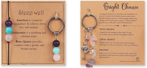 New Beginnings Gifts For Women, Natural Crystals Keychain Coworker Leaving Gift For Women Motivational Accessory in Saudi Arabia