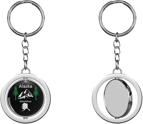 Ketchikan Alaska Design Spinning Metal Key Chain Keychain in Kuwait