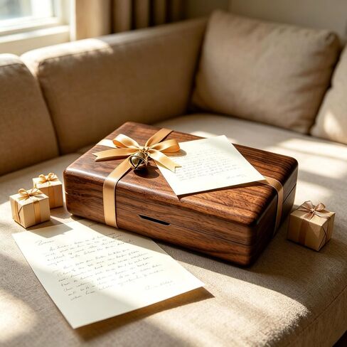 Premium Black Walnut Jewelry Box for Women, Portable Organizer | Magnetic closure, soft velvet lining, fits rings, necklaces & bracelets, perfect for travel & gifting. in Kuwait