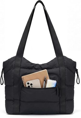 Puffer Tote Bag for Women, Lightweight Quilted Shoulder Bag with Multiple Pockets in Saudi Arabia
