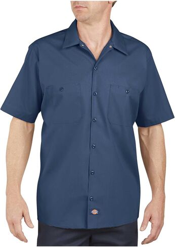 LS535 Dickies Men’s Short-Sleeve Industrial Poplin Work Shirt (Navy) (3XL) in Kuwait