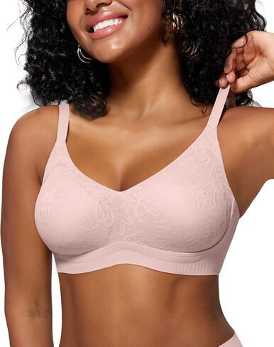 HORISUN Womens Bra Lace Seamless Wireless Wirefree Lift Comfy Sexy Bralettes No Underwire Full Support Push Up Everyday Bra in Saudi Arabia