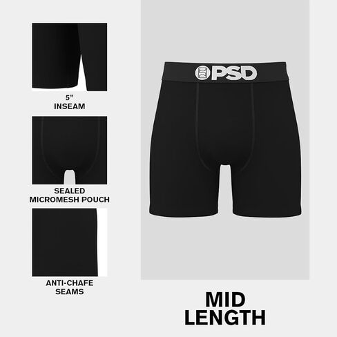 PSD Mens Boxer Briefs - Snapped, 7 Inch Inseam, Moisture-Wicking, 4-Way Stretch, Boxer Briefs for Men Pack in Saudi Arabia